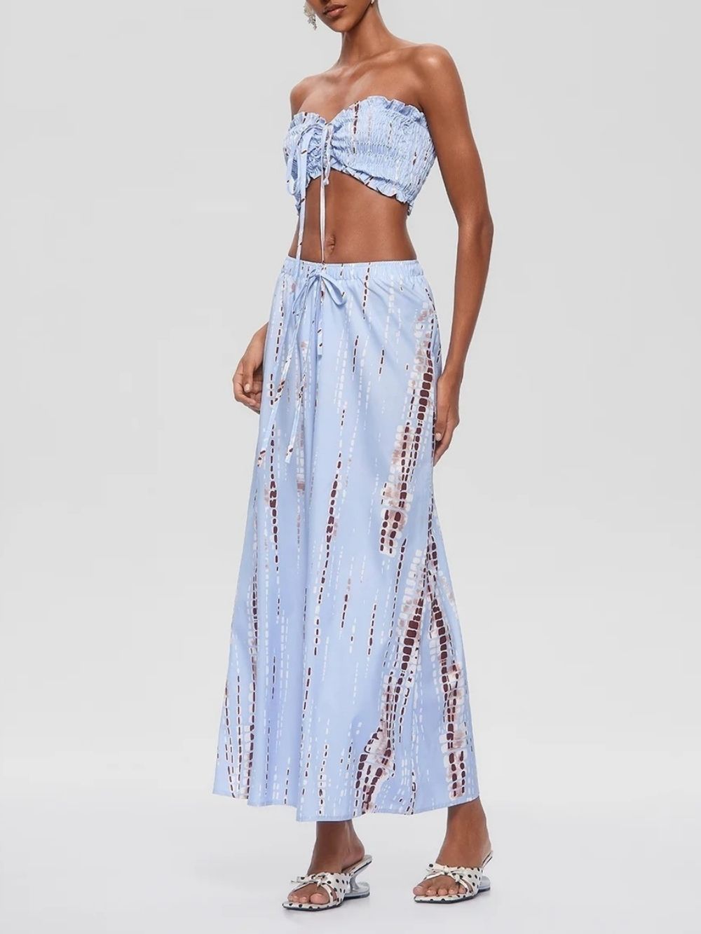 Gada Strapless Ruched Pants Set - OWNCI Gada Strapless Ruched Pants Set - OWNCI
