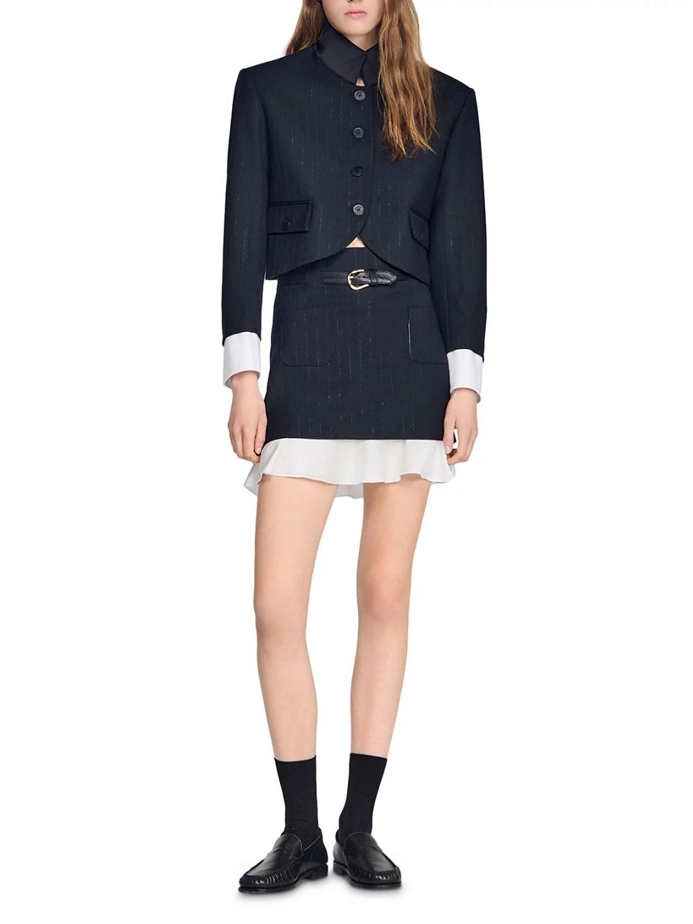 Short Striped Ruffled Skirt - OWNCI Short Striped Ruffled Skirt - OWNCI