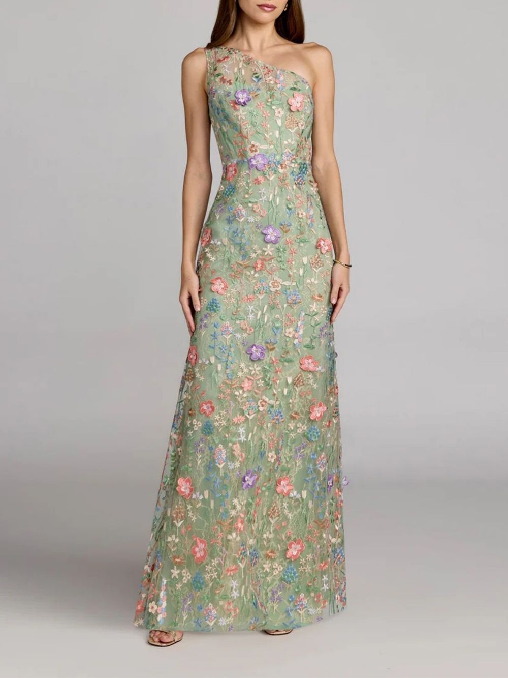 Margot Green One-Shoulder Floral Maxi Dress - OWNCI Margot Green One-Shoulder Floral Maxi Dress - OWNCI