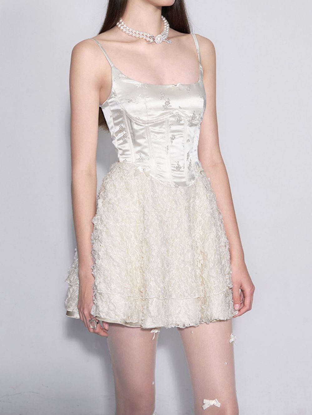 Marjolein White Spaghetti Mini Dress - OWNCI