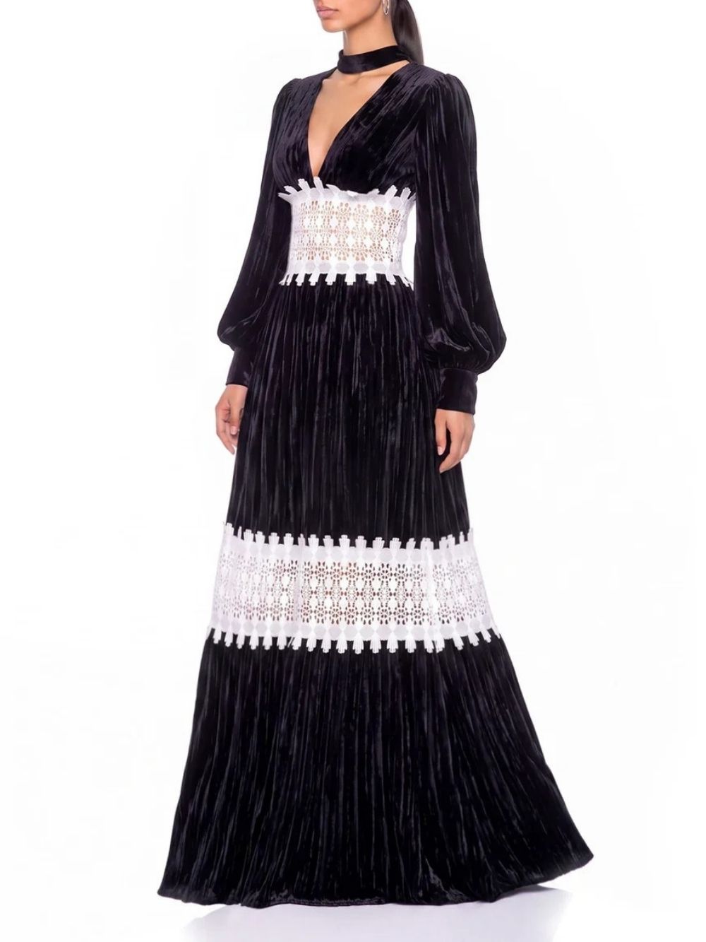 Iskoren V Neck Velvet Maxi Dress - OWNCI Iskoren V Neck Velvet Maxi Dress - OWNCI