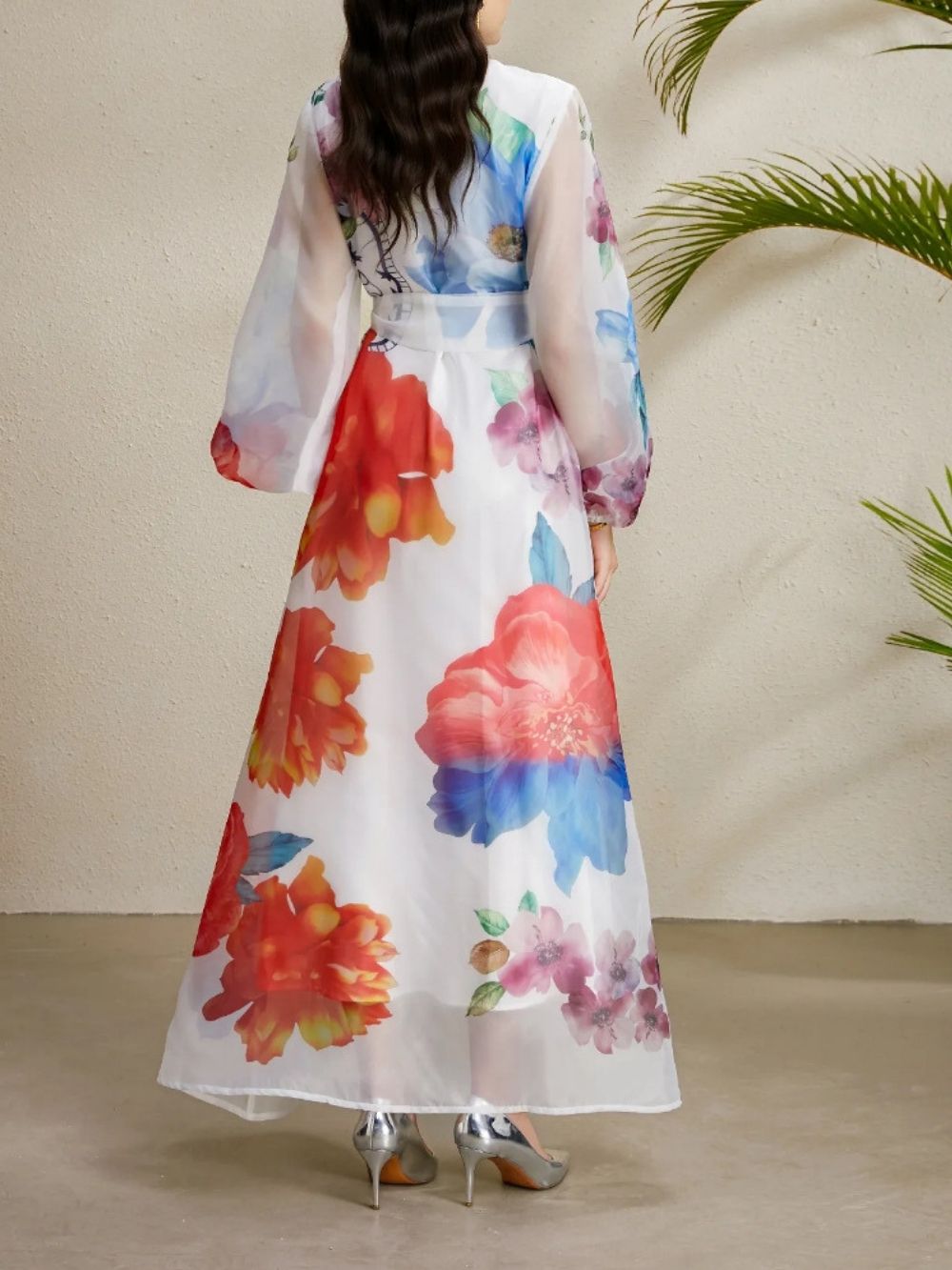 Maru White Printed Maxi Dress - OWNCI