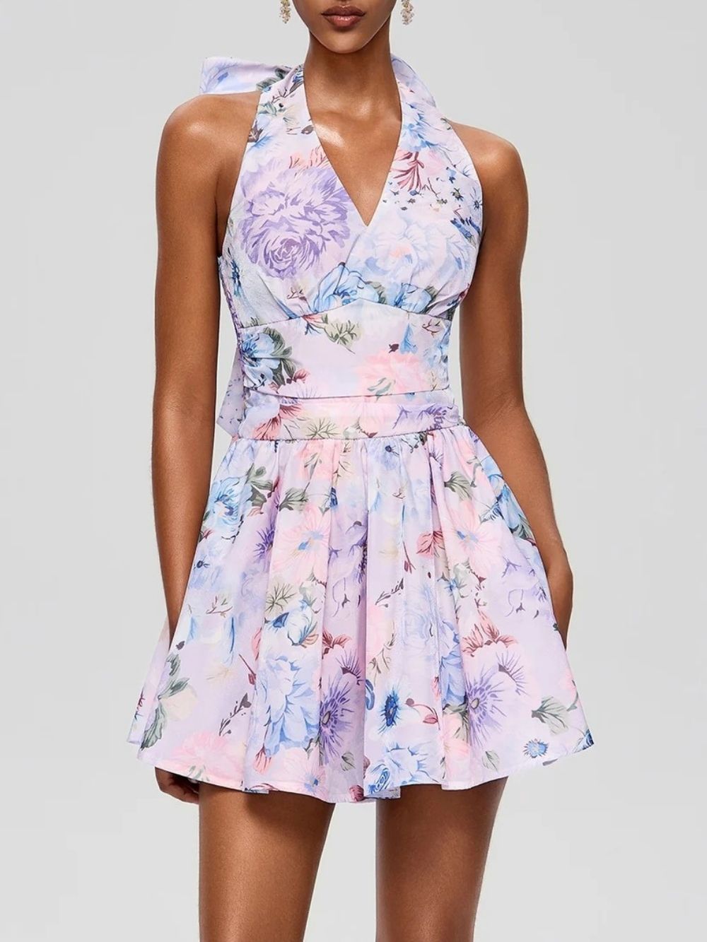 Fleur Halterneck Floral Mini Dress - OWNCI Fleur Halterneck Floral Mini Dress - OWNCI