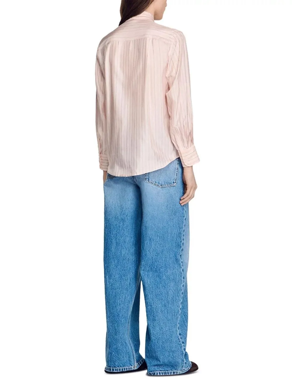 Miraluna Striped Tie Neck Shirt - OWNCI Miraluna Striped Tie Neck Shirt - OWNCI