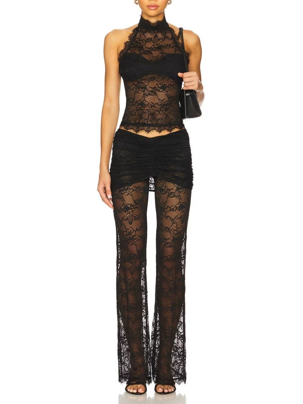 Marbella Black Lace Two-Piece Set
