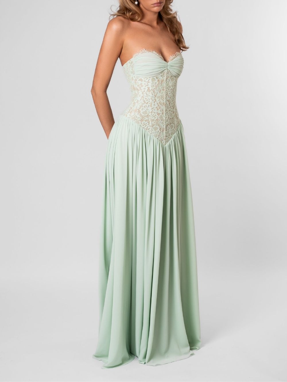 Masaaki Mint Halter Lace Maxi Dress - OWNCI Masaaki Mint Halter Lace Maxi Dress - OWNCI