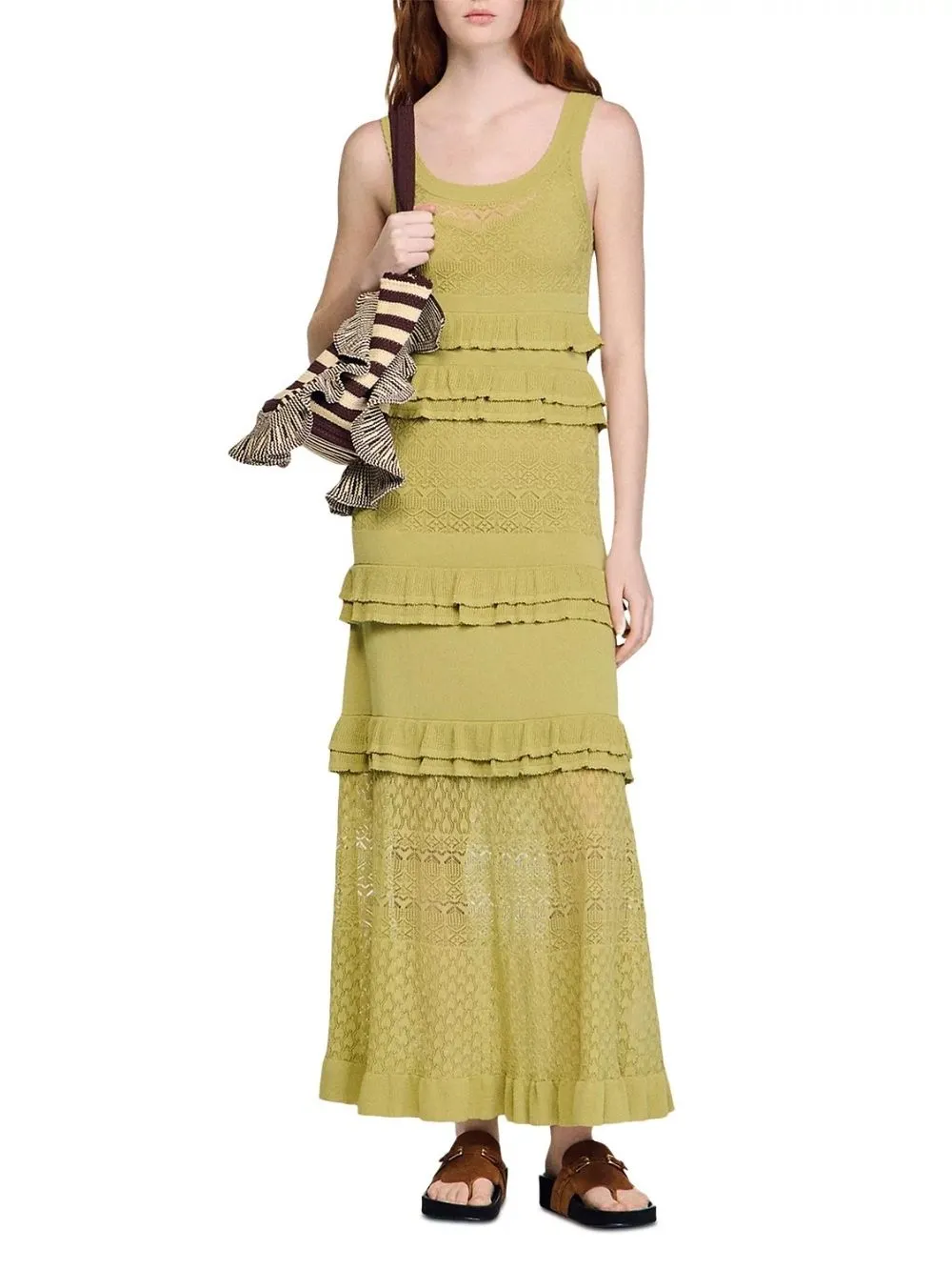 Ruffled Knit Maxi Dress - OWNCI Ruffled Knit Maxi Dress - OWNCI