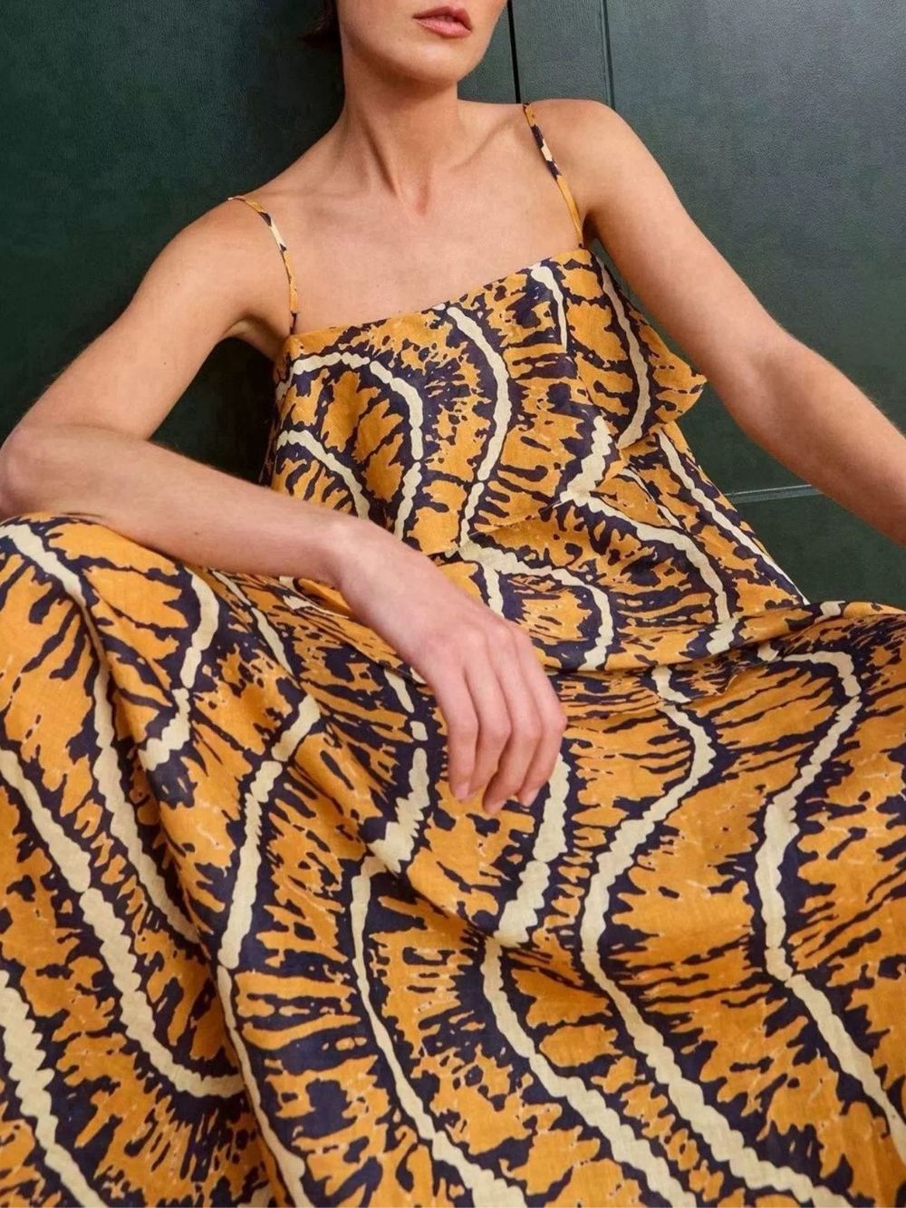 5500e38327a6fd35f9e4a838700d9016 Mandana Spaghetti Printed Maxi Dress