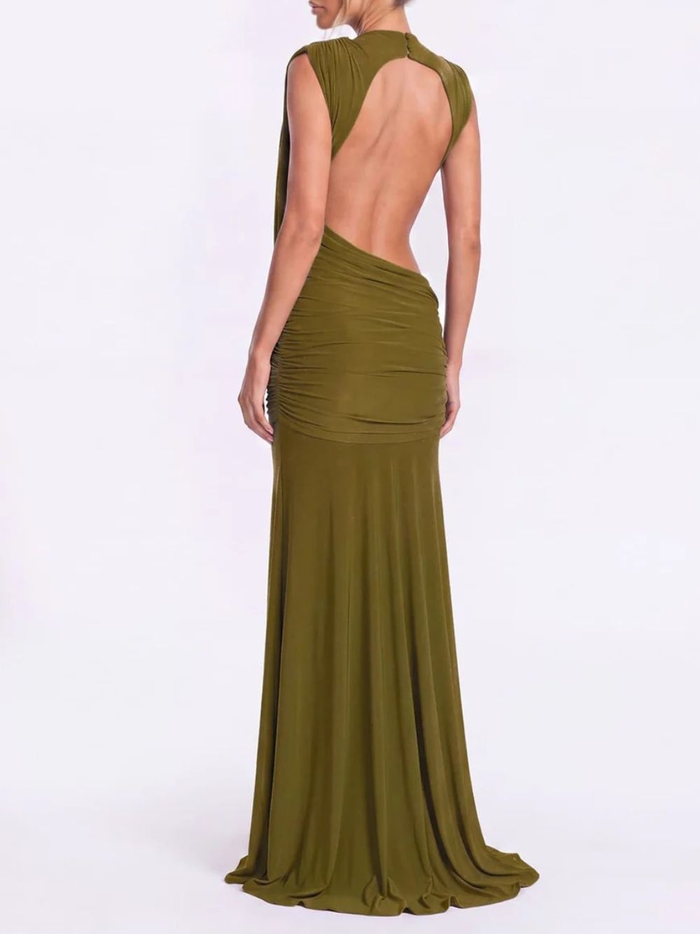 Xamirae Sleeveless Draped Maxi Dress In Green - OWNCI