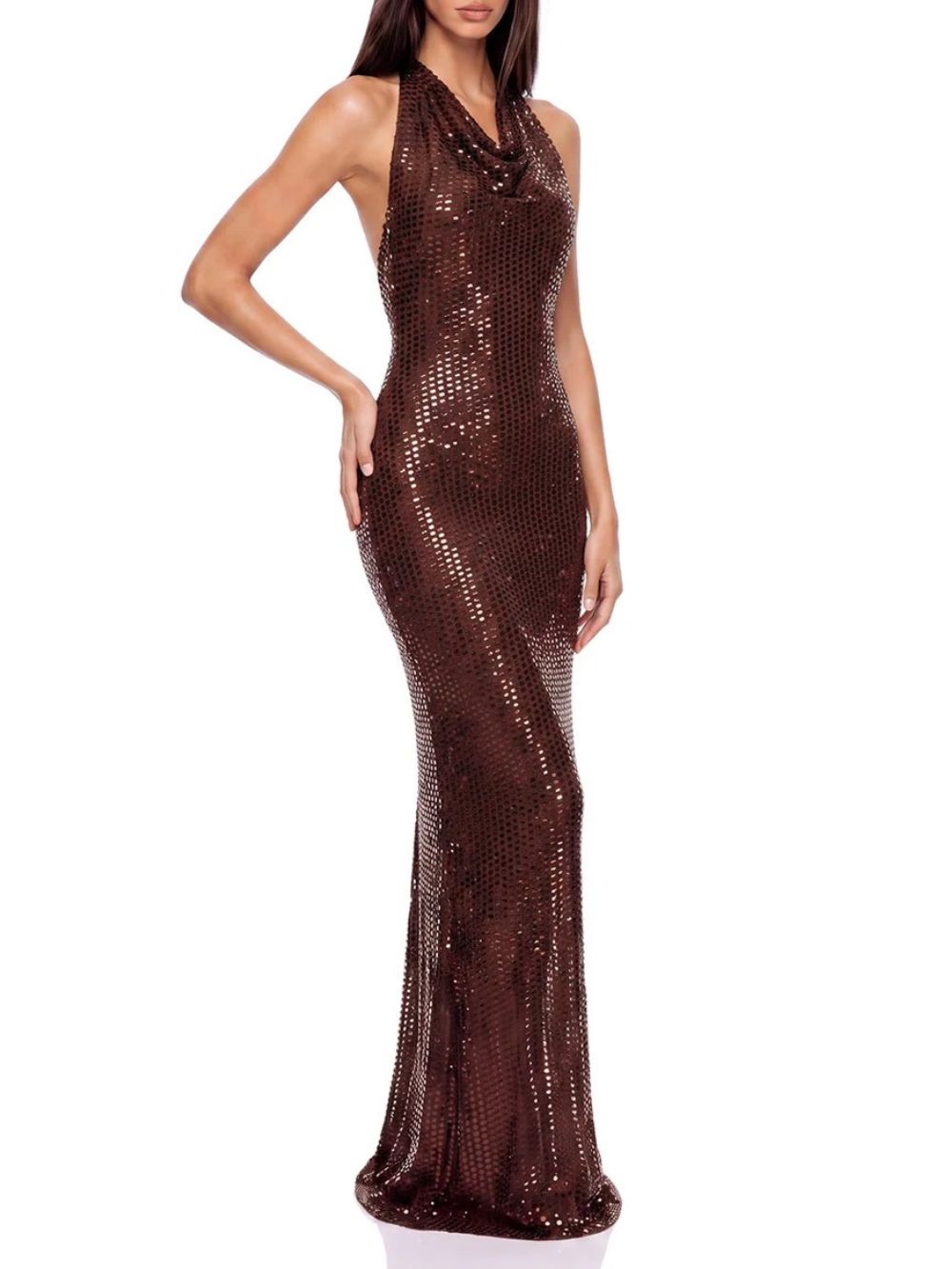 Perynix Sleeveless Rhinestone Maxi Dress - OWNCI Perynix Sleeveless Rhinestone Maxi Dress - OWNCI