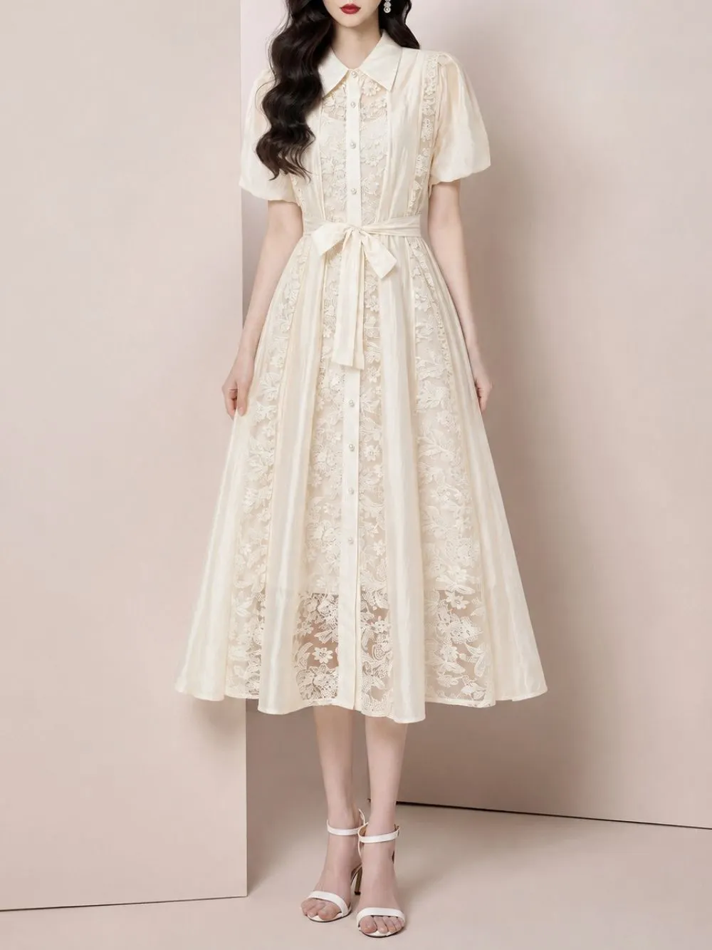 Margaret Lace Midi Dress - OWNCI Margaret Lace Midi Dress - OWNCI