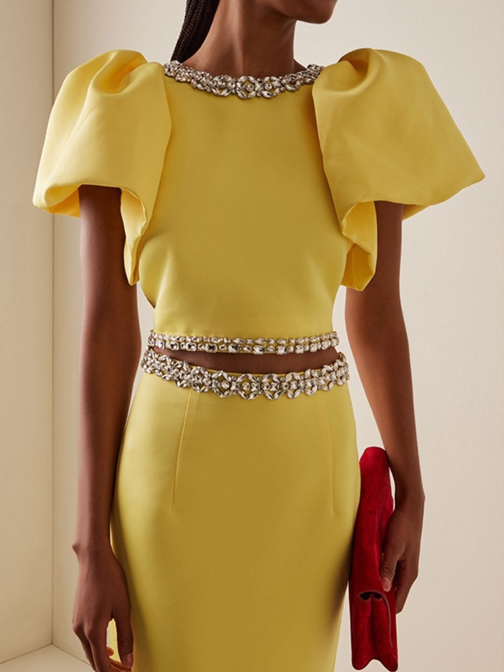 Markéta Yellow Diamante Two-Piece Set - OWNCI Markéta Yellow Diamante Two-Piece Set - OWNCI
