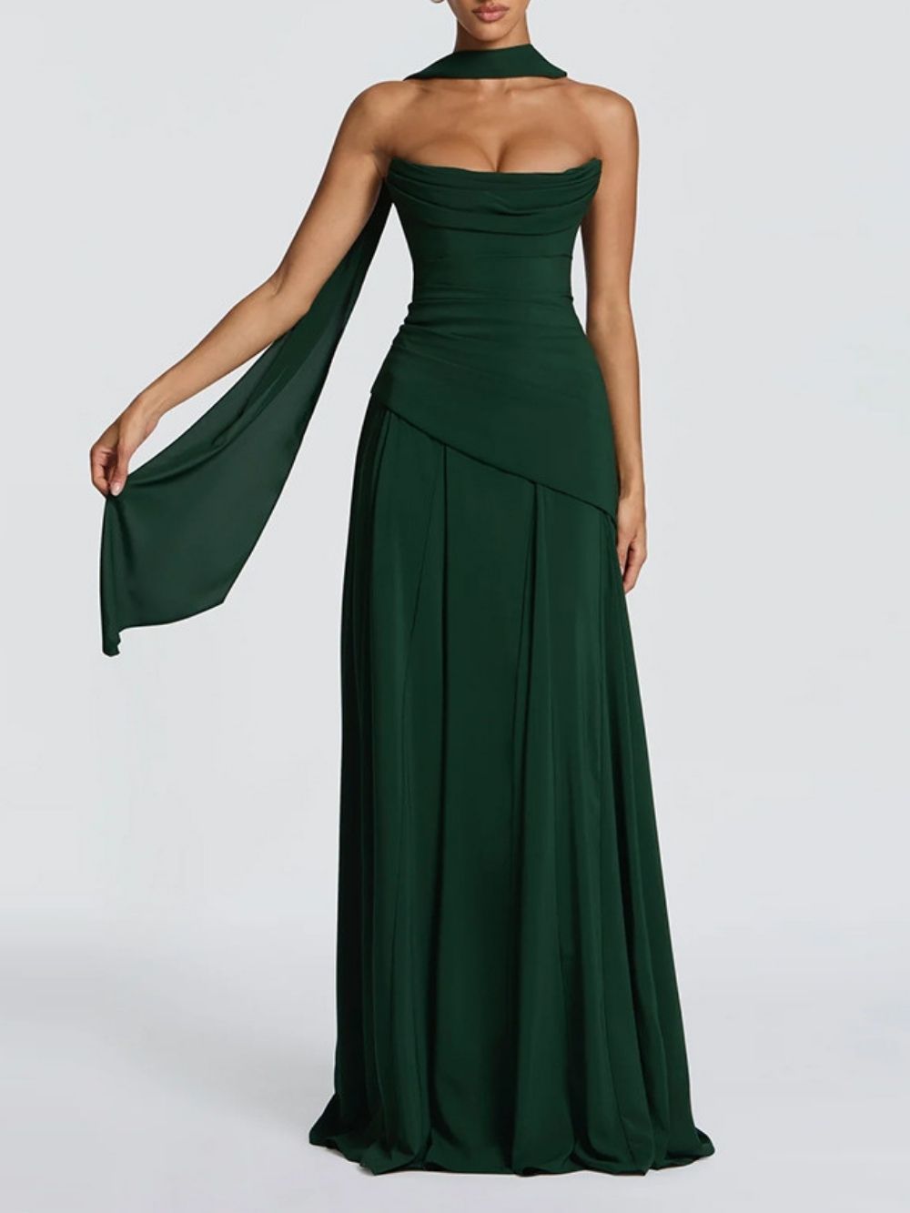 Materia Green Strapless Maxi Dress - OWNCI Materia Green Strapless Maxi Dress - OWNCI