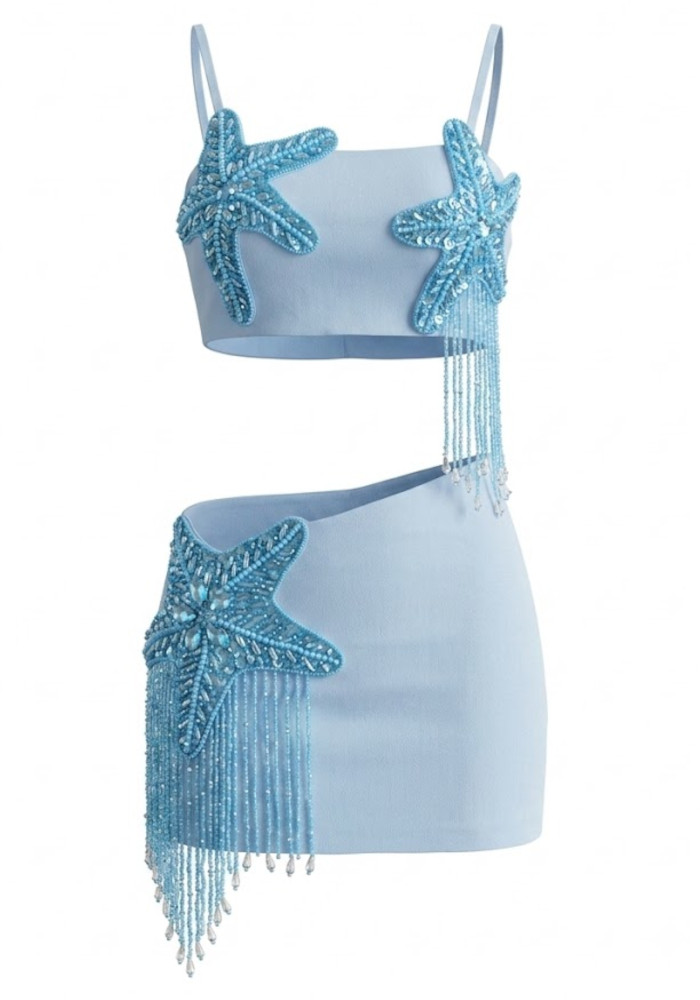 Haldric Spaghetti Star Crystal Skirt Set - OWNCI Haldric Spaghetti Star Crystal Skirt Set - OWNCI