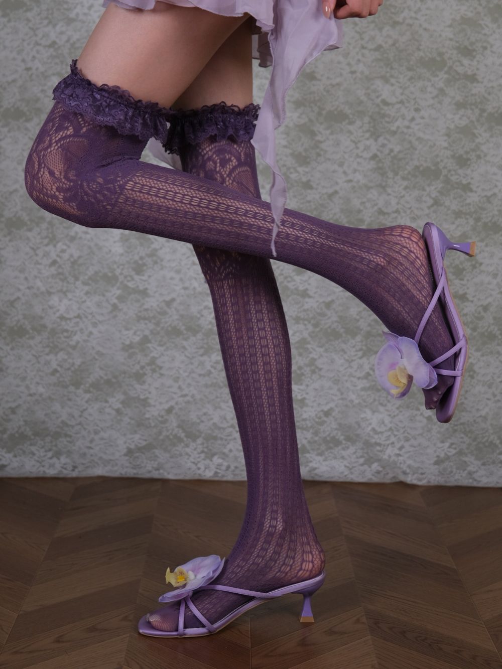 Marnie Purple Lace Stockings - OWNCI Marnie Purple Lace Stockings - OWNCI