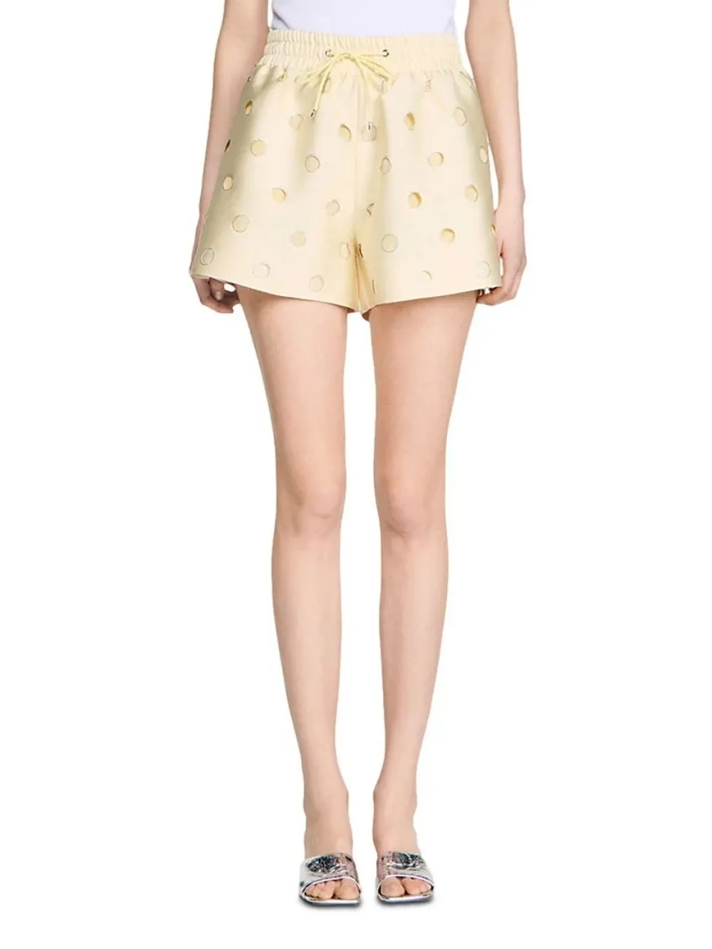 Rhinestone Shorts With Lace - OWNCI Rhinestone Shorts With Lace - OWNCI