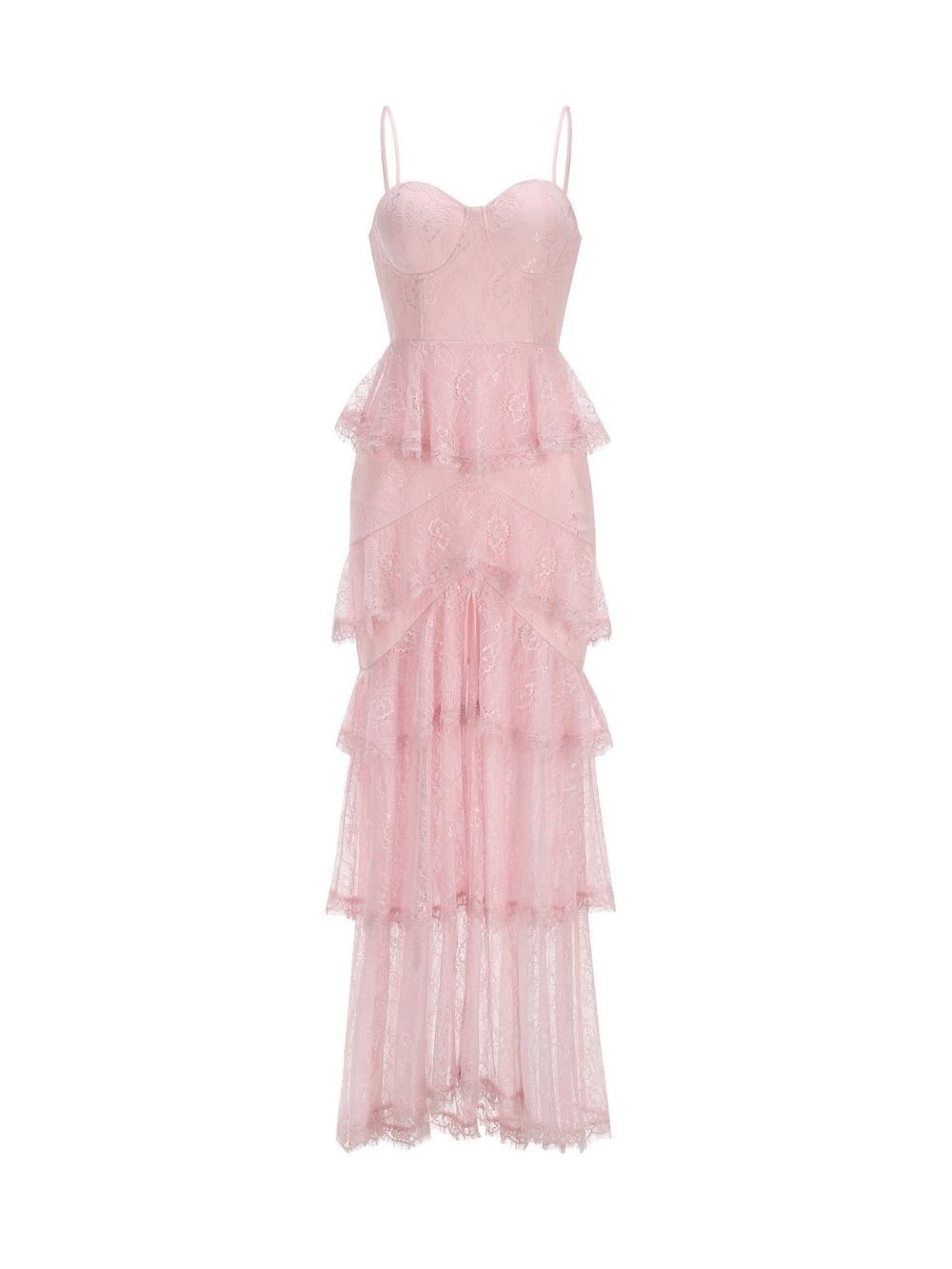 Malva Pink Strappy Lace Layered Maxi Dress - OWNCI Malva Pink Strappy Lace Layered Maxi Dress - OWNCI