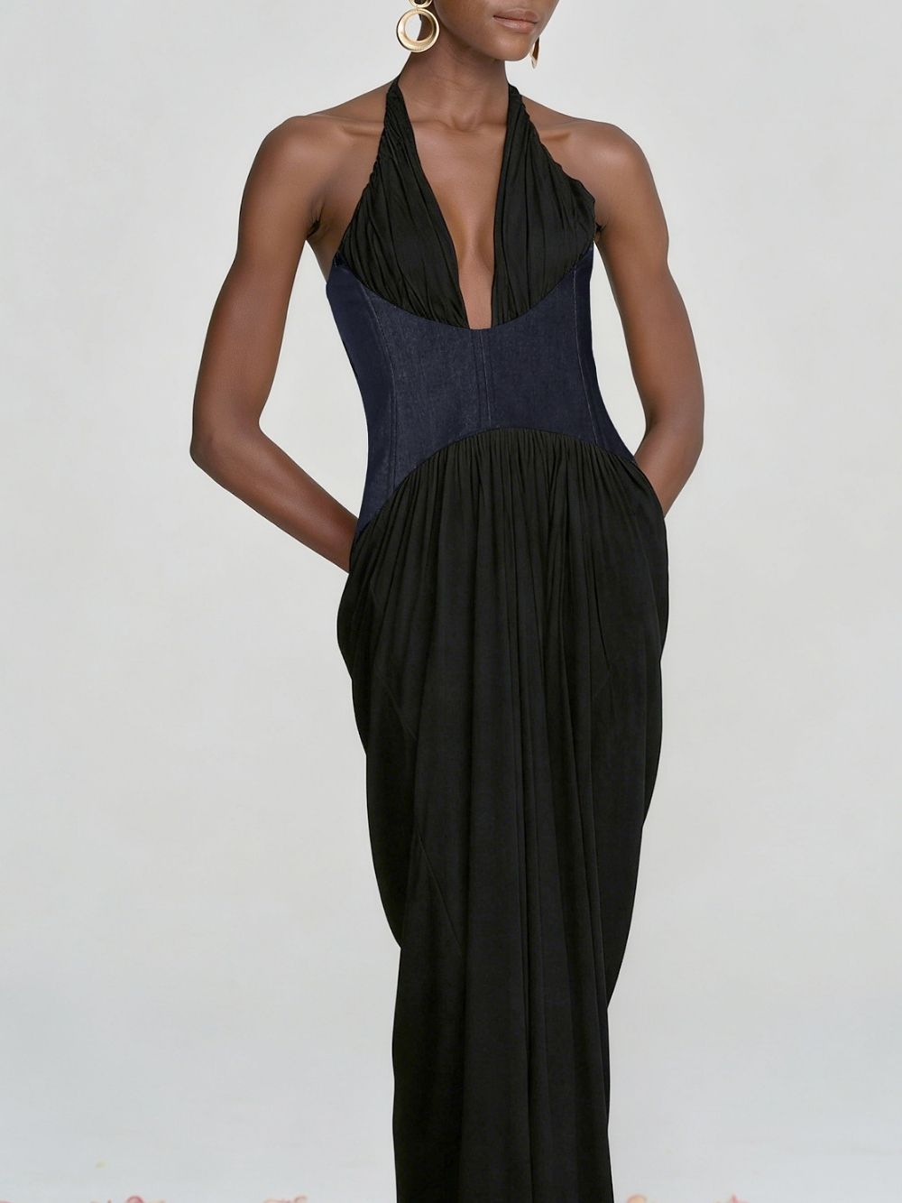 Marti Black Halter Maxi Dress - OWNCI Marti Black Halter Maxi Dress - OWNCI