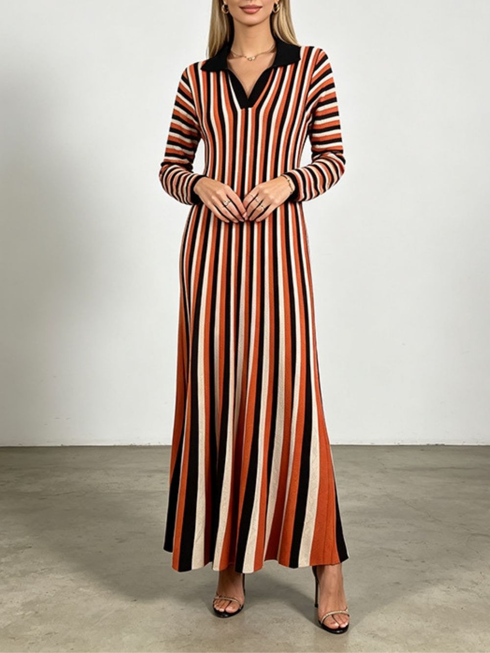Maram Long Sleeve Knit Maxi Dress - OWNCI