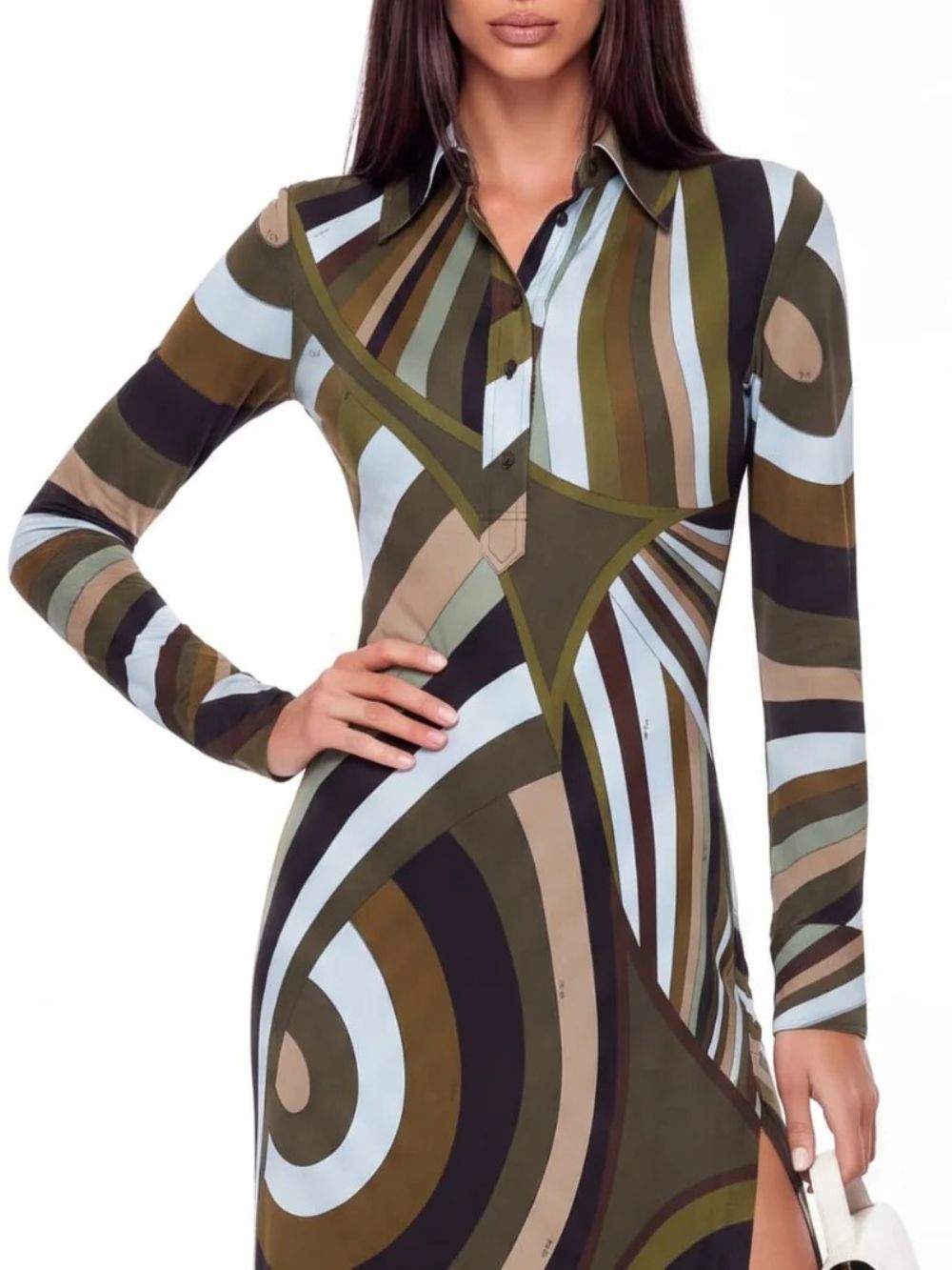 Hylora Split Geo Printed Maxi Dress - OWNCI Hylora Split Geo Printed Maxi Dress - OWNCI
