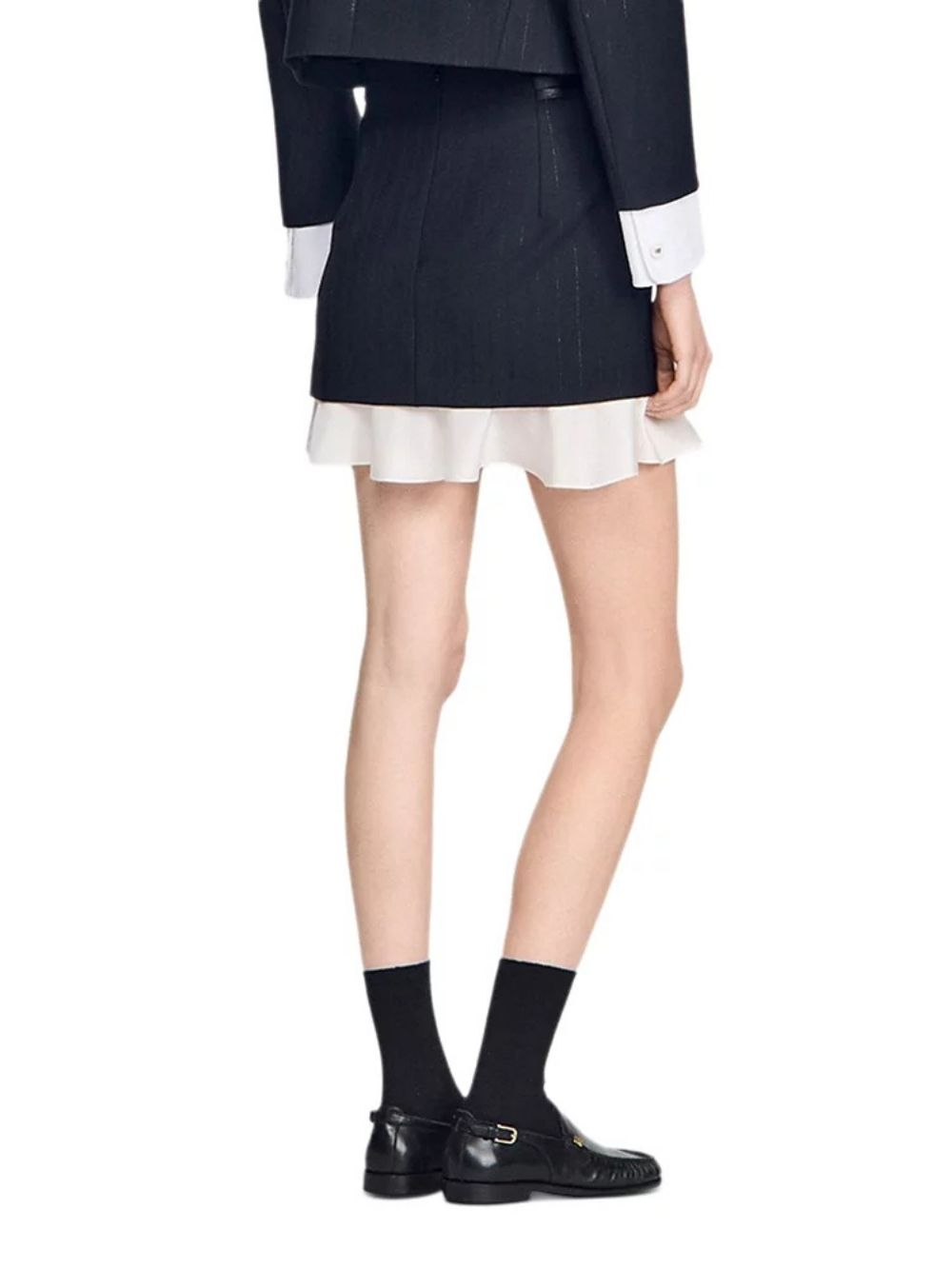 Short Striped Ruffled Skirt - OWNCI