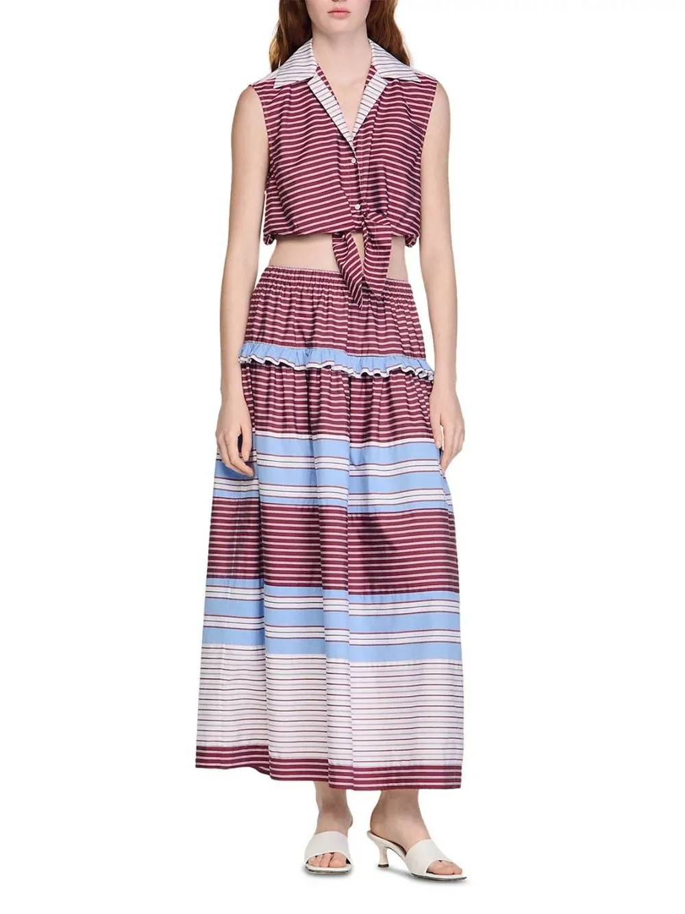 Cropped Striped Cotton Shirt - OWNCI Cropped Striped Cotton Shirt - OWNCI