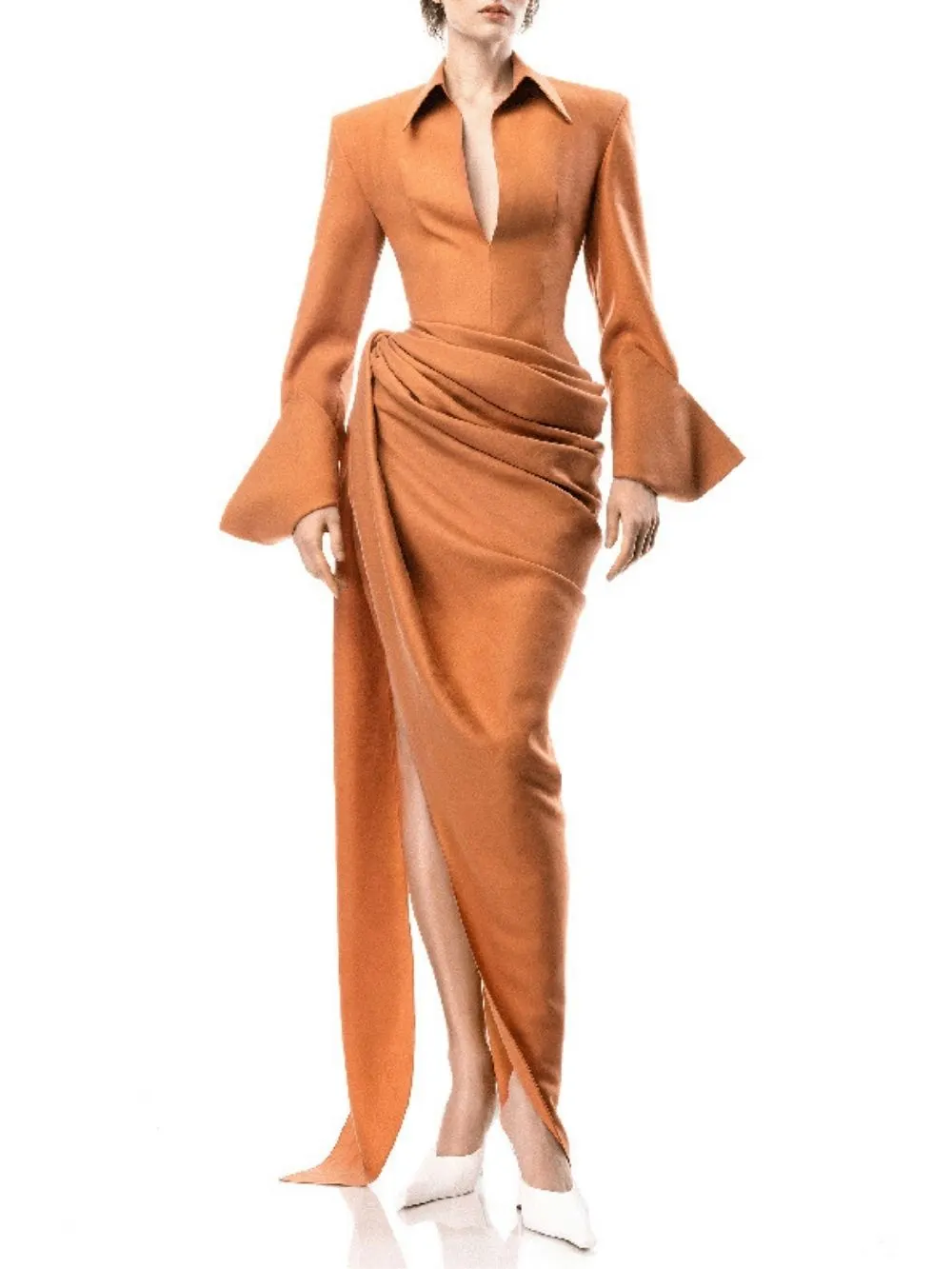 Marley Long Sleeve Ruched Maxi Dress - OWNCI Marley Long Sleeve Ruched Maxi Dress - OWNCI