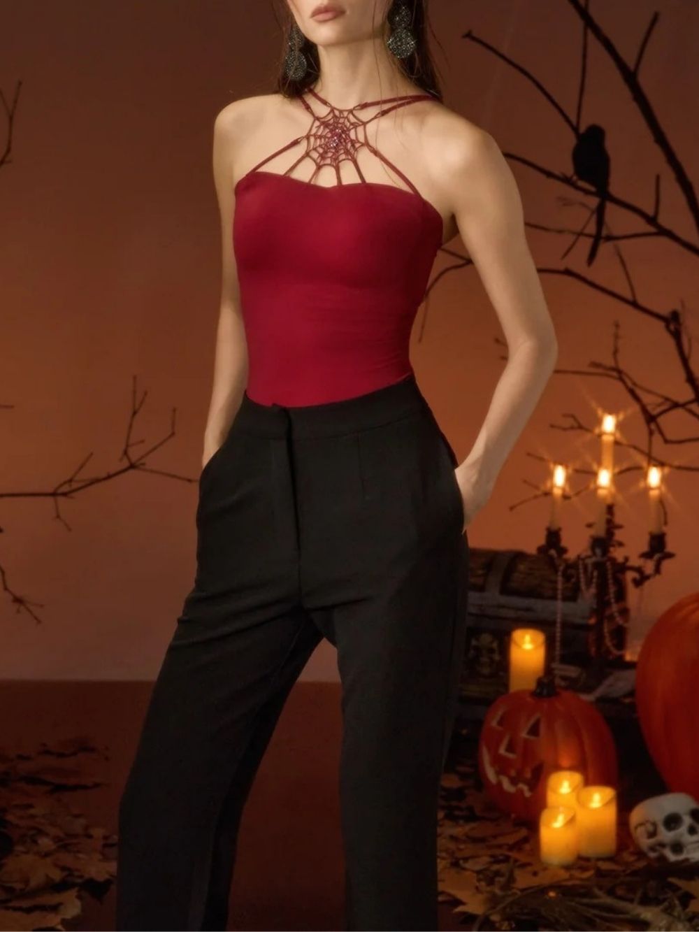 Calsora Cobweb Top In Red - OWNCI Calsora Cobweb Top In Red - OWNCI