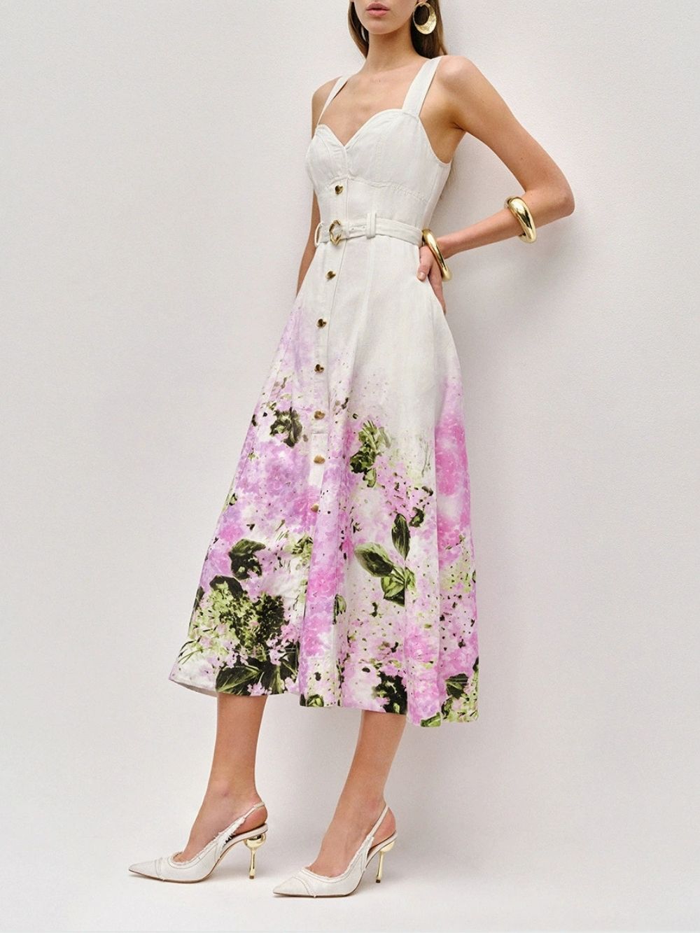 Markita Strappy Printed Midi Dress - OWNCI