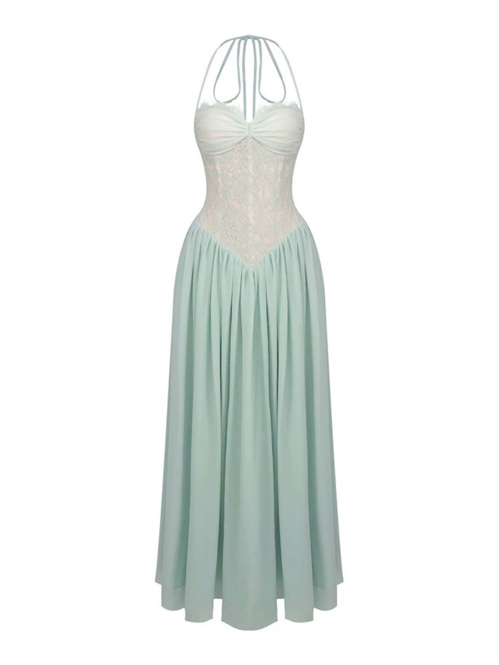 Masaaki Mint Halter Lace Maxi Dress - OWNCI Masaaki Mint Halter Lace Maxi Dress - OWNCI