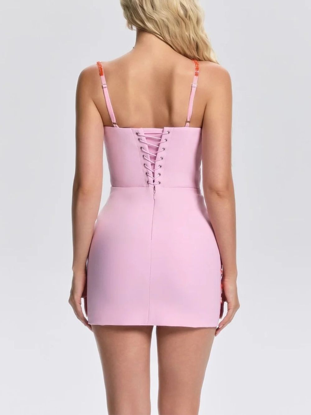 692e3cd50efde14f4cec7fb92c0cd69b Grimric Rhinestone Lace Up Starfish Mini Dress In Pink