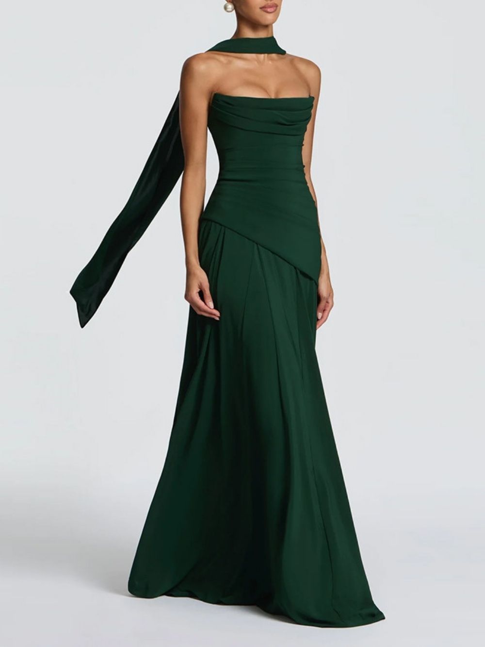 Materia Green Strapless Maxi Dress - OWNCI Materia Green Strapless Maxi Dress - OWNCI