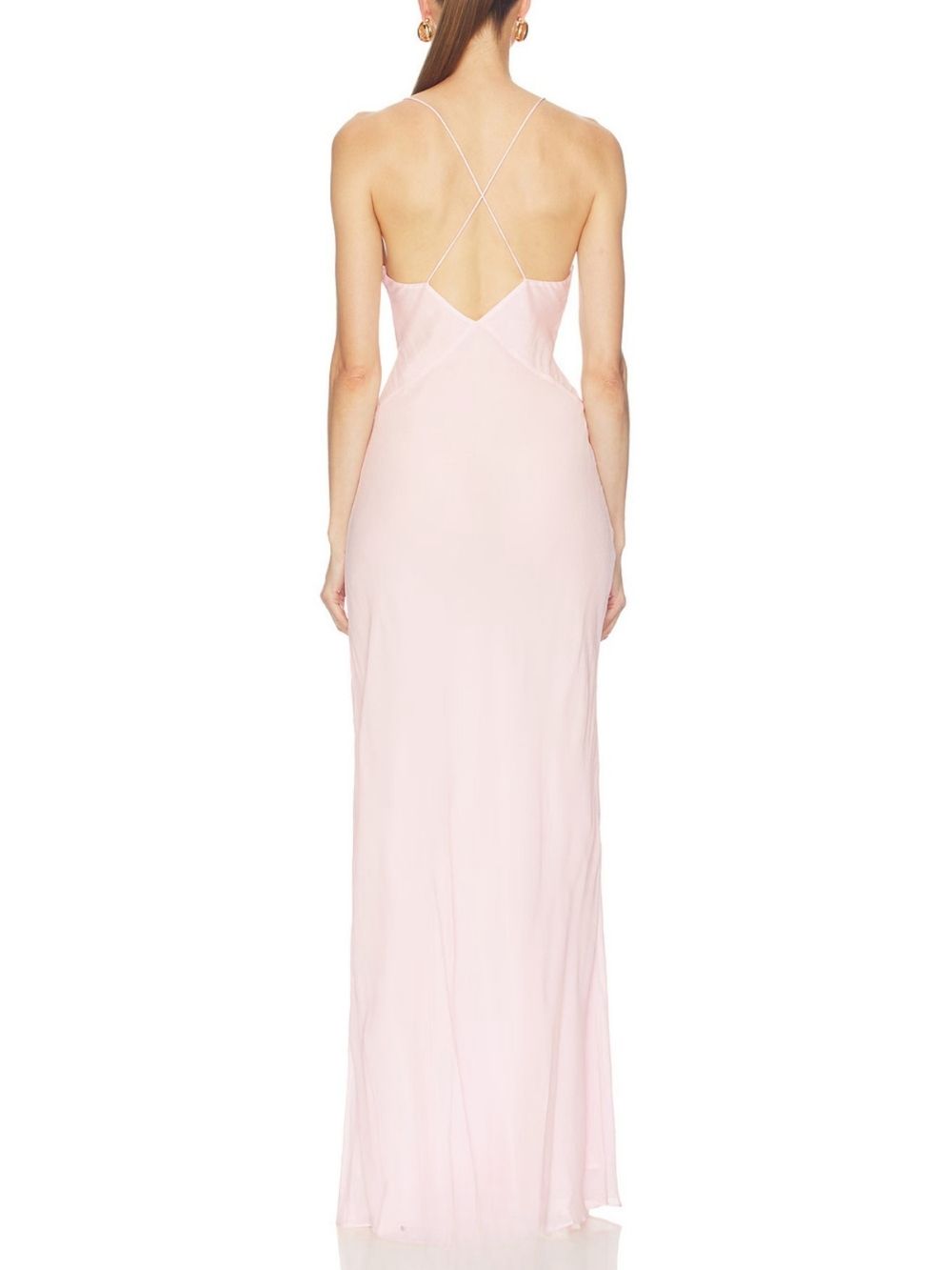 Manda Pink Spaghetti Lace Maxi Dress - OWNCI
