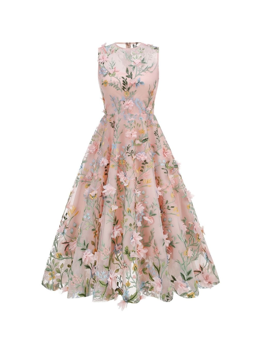 Marni Pink Flower Embellished Midi Dress - OWNCI Marni Pink Flower Embellished Midi Dress - OWNCI