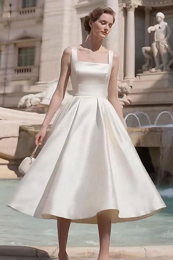 Sharon Minimalist Spaghetti Strap Midi Dress With Cape- Off-White - OWNCI Sharon Minimalist Spaghetti Strap Midi Dress With Cape- Off-White - OWNCI