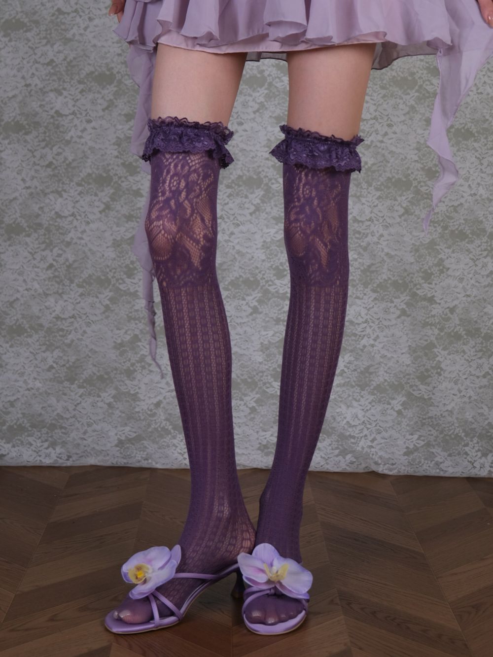 Marnie Purple Lace Stockings - OWNCI Marnie Purple Lace Stockings - OWNCI