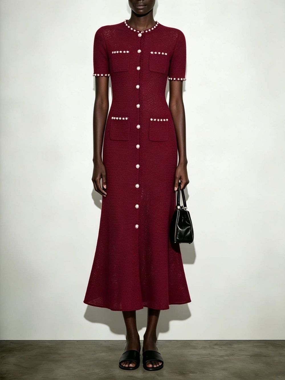 6e055c7b884274c3be14223eb41a4c56 Marilyn Pearl Knit Midi Dress