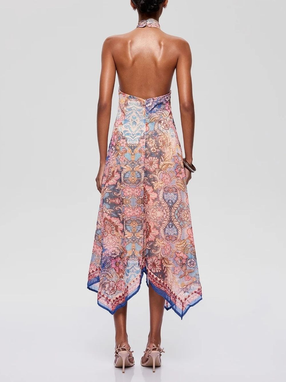 Foley Halterneck Printed Midi Dress - OWNCI