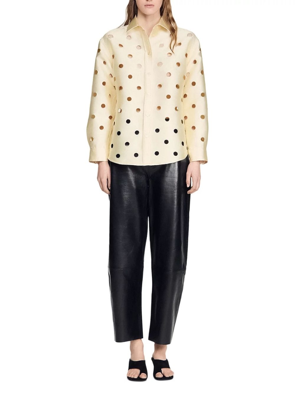 Openwork Rhinestone Shirt - OWNCI Openwork Rhinestone Shirt - OWNCI