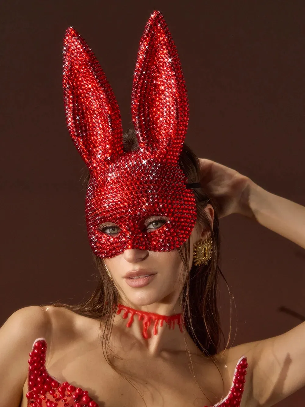 Glaucia Rhinestone Bunny Mask - OWNCI Glaucia Rhinestone Bunny Mask - OWNCI