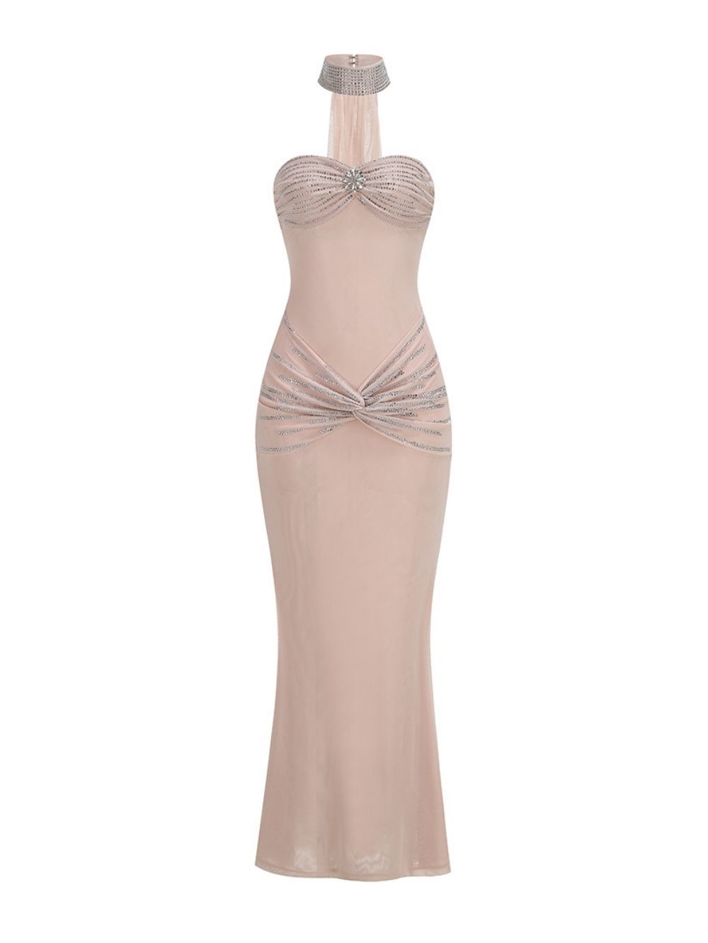 Martijn Diamante Ruched Maxi Dress - OWNCI