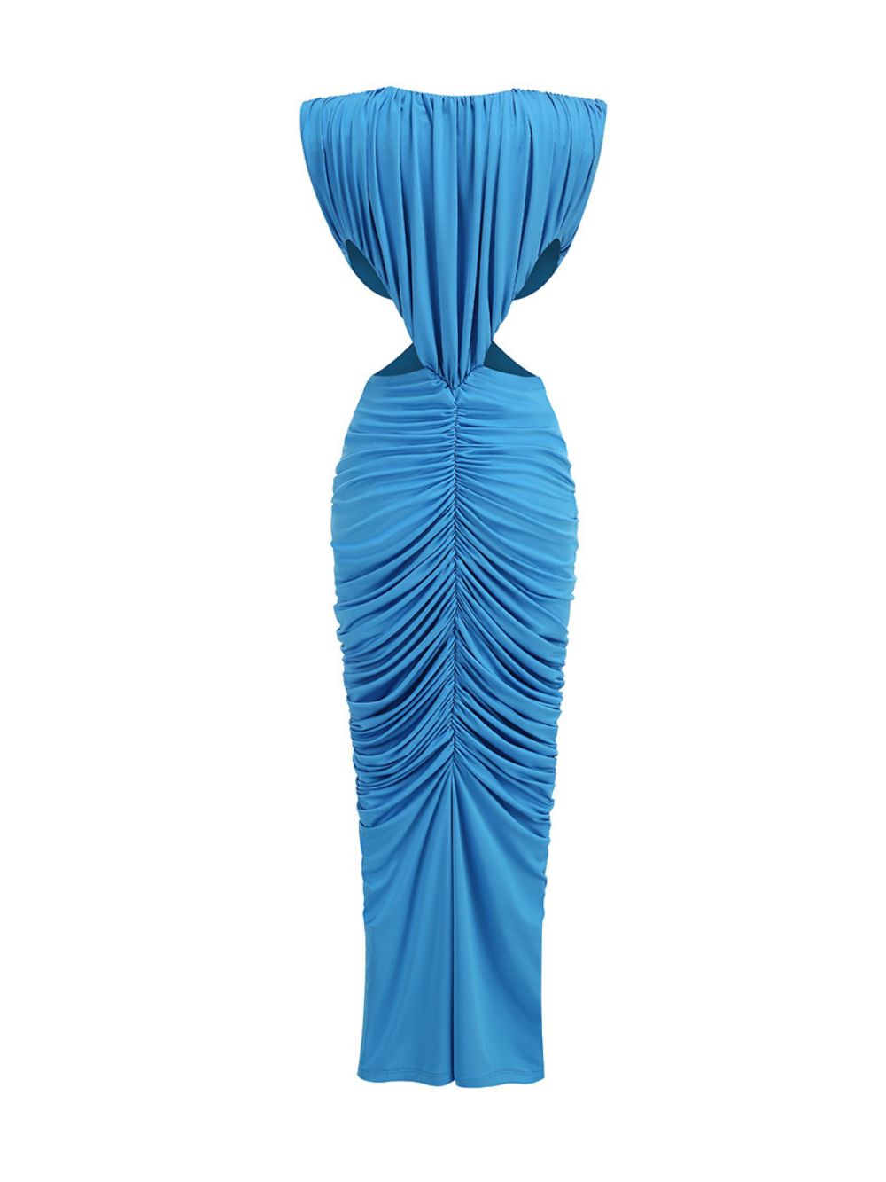 Mali Blue Ruched Cutout Maxi Dress - OWNCI Mali Blue Ruched Cutout Maxi Dress - OWNCI