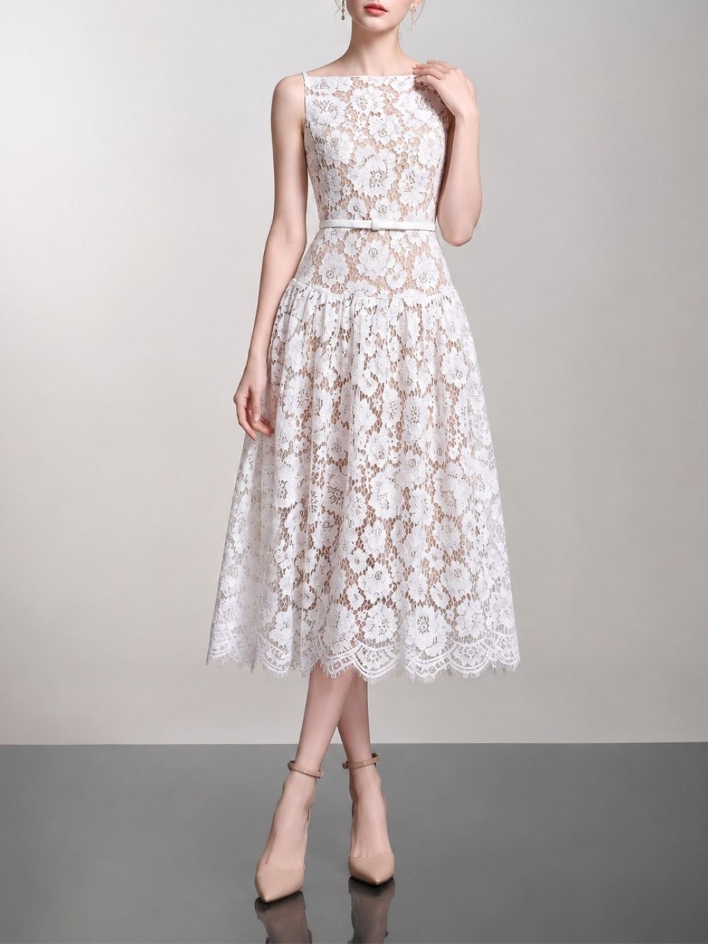 Margaux Lace Midi Dress - OWNCI