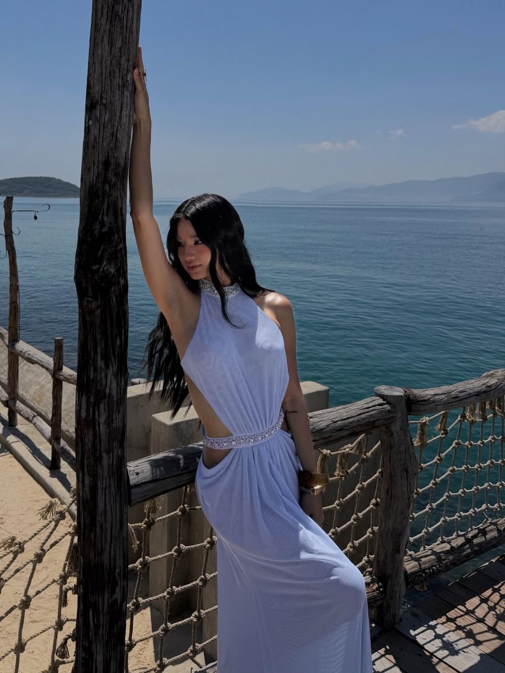 Marni Blue Halter Diamante Maxi Dress - OWNCI Marni Blue Halter Diamante Maxi Dress - OWNCI