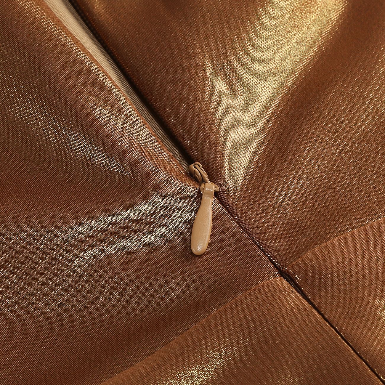 Marlowe Brown Strapless Ruched Maxi Dress - OWNCI