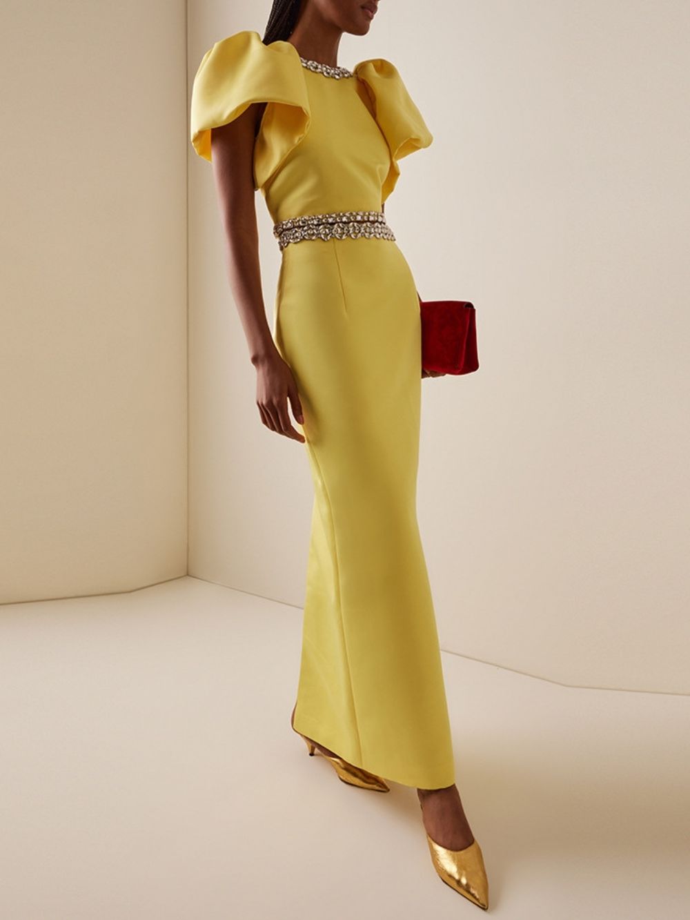 Markéta Yellow Diamante Two-Piece Set - OWNCI
