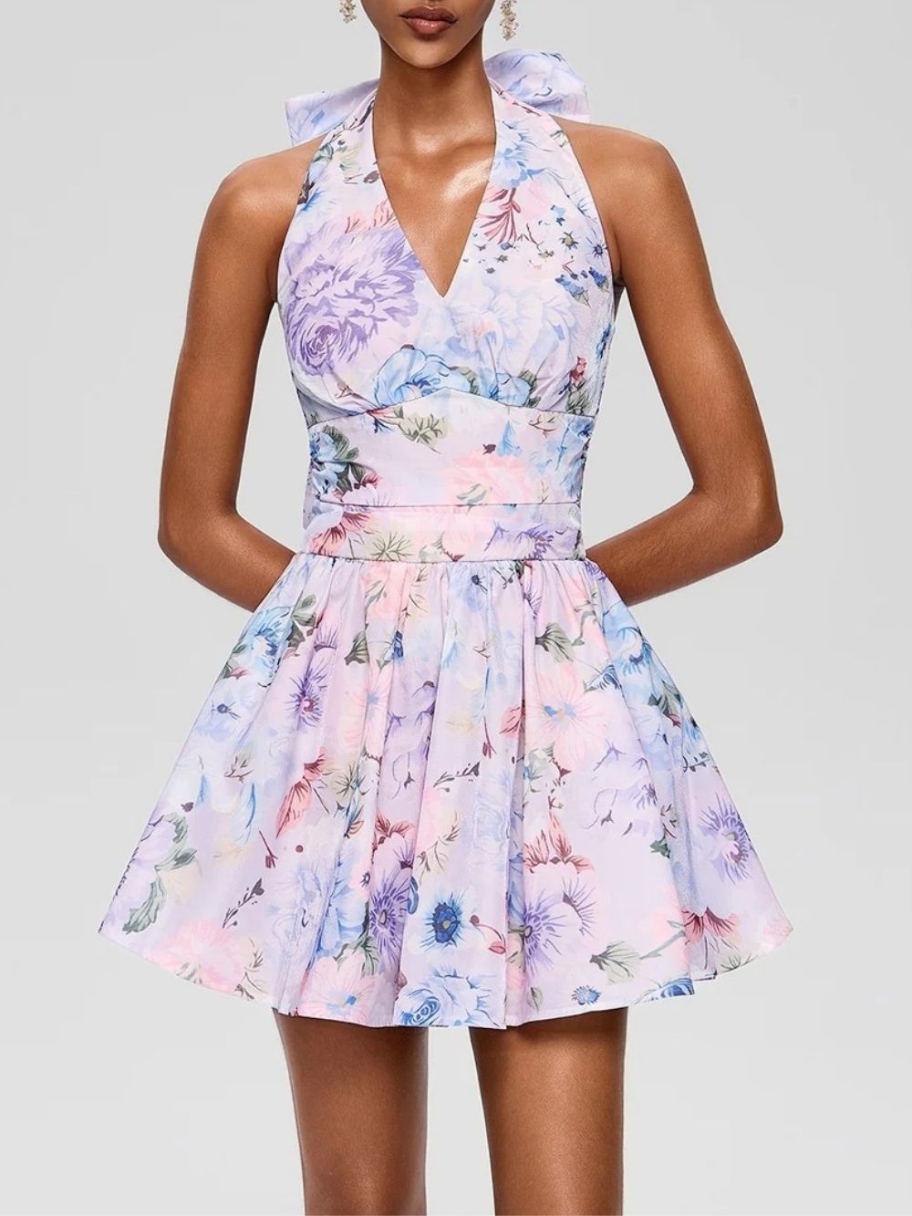 Fleur Halterneck Floral Mini Dress - OWNCI Fleur Halterneck Floral Mini Dress - OWNCI