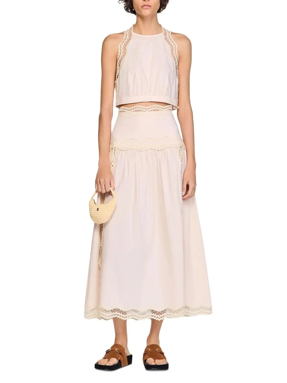 Cotton Crop Top with Lace Trim - OWNCI Cotton Crop Top with Lace Trim - OWNCI