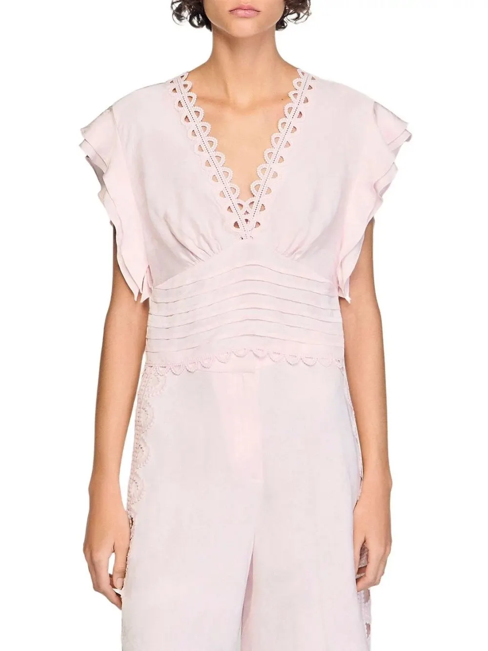 Floral Jacquard Crop Top - OWNCI Floral Jacquard Crop Top - OWNCI