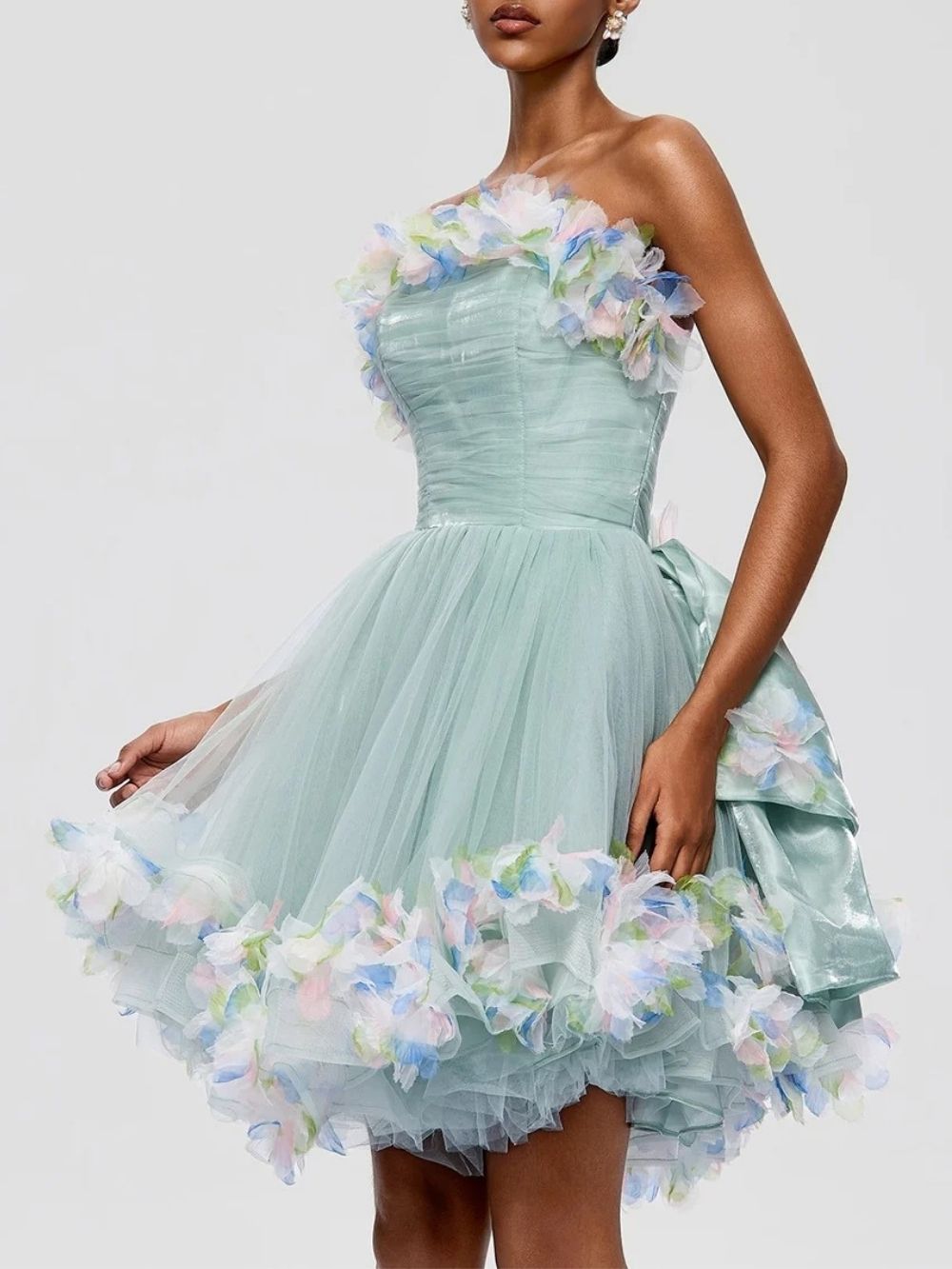 7afb98bc9401b27f1c4a2e15e3eb5731 Fuyuko Strapless Mesh Mini Dress